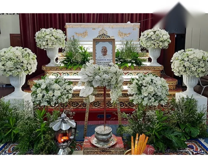 ผลงานจัดดอกไม้งานศพ งานศพจริง Funeral Decor
