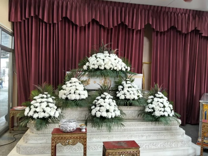 ผลงานจัดดอกไม้งานศพ งานศพจริง Funeral Decor