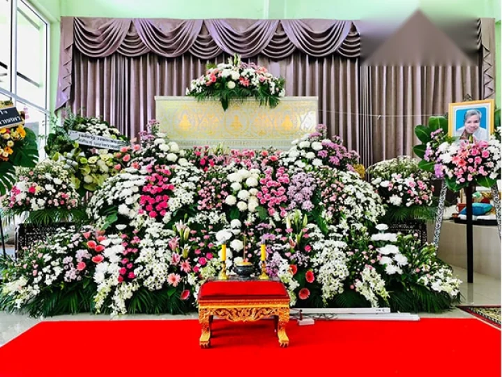 ผลงานจัดดอกไม้งานศพ งานศพจริง Funeral Decor