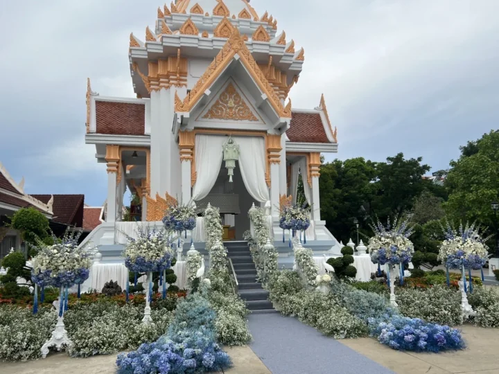 ผลงานจัดดอกไม้หน้าเมรุ งานศพจริง Funeral Decor